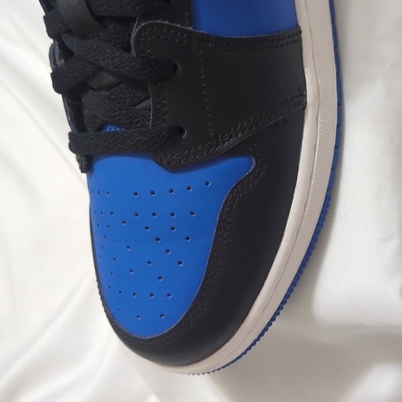 Nike Air Jordan 1 Mid Shoes, Color Black Royal Blue Size 6.5Y - Picture 14 of 16